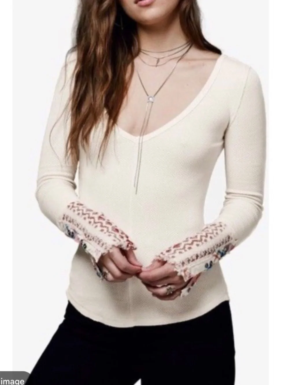 Free People long sleeve cuff shirt